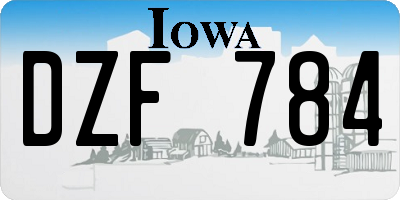 IA license plate DZF784