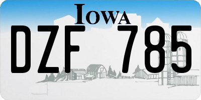 IA license plate DZF785