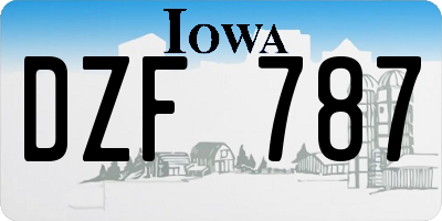 IA license plate DZF787