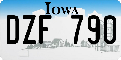 IA license plate DZF790