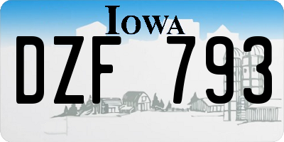 IA license plate DZF793