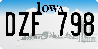 IA license plate DZF798