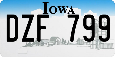 IA license plate DZF799