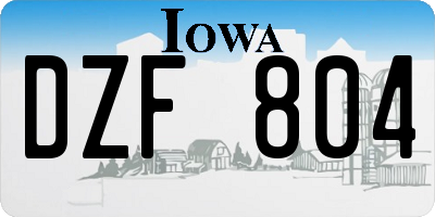 IA license plate DZF804