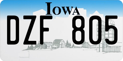 IA license plate DZF805