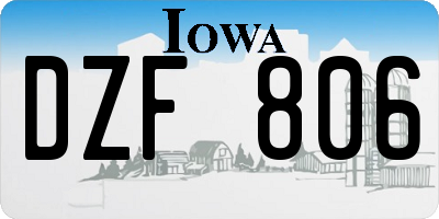 IA license plate DZF806
