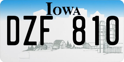 IA license plate DZF810
