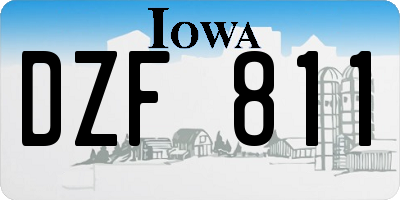 IA license plate DZF811