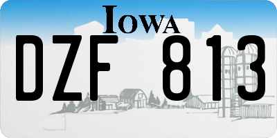 IA license plate DZF813