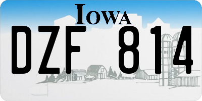 IA license plate DZF814