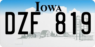 IA license plate DZF819