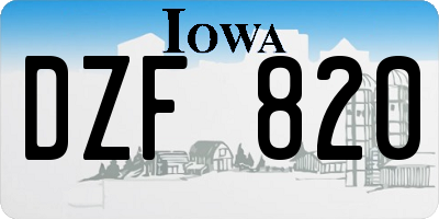 IA license plate DZF820