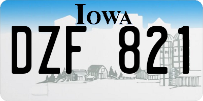 IA license plate DZF821