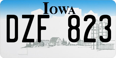 IA license plate DZF823