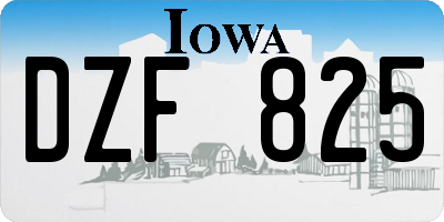 IA license plate DZF825