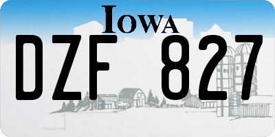 IA license plate DZF827