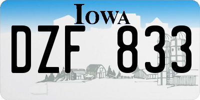 IA license plate DZF833