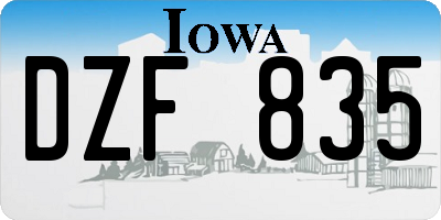 IA license plate DZF835