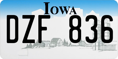IA license plate DZF836