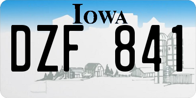 IA license plate DZF841