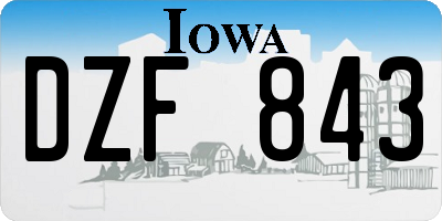 IA license plate DZF843
