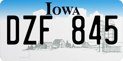 IA license plate DZF845