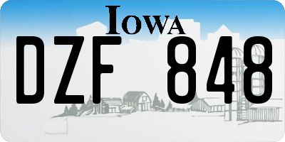 IA license plate DZF848