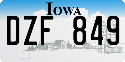 IA license plate DZF849