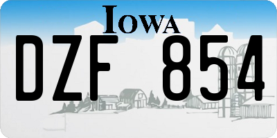 IA license plate DZF854