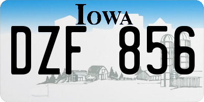IA license plate DZF856