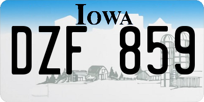 IA license plate DZF859