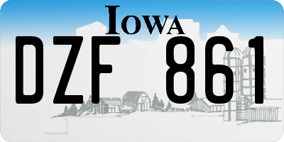IA license plate DZF861