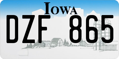 IA license plate DZF865