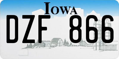 IA license plate DZF866