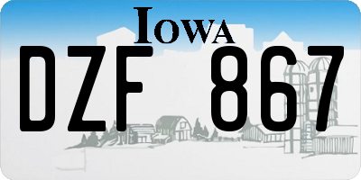 IA license plate DZF867
