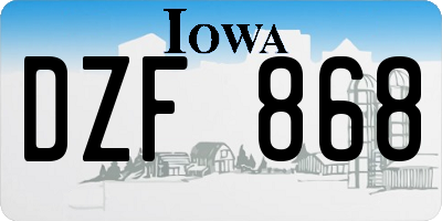 IA license plate DZF868