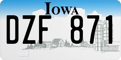 IA license plate DZF871