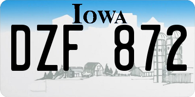 IA license plate DZF872
