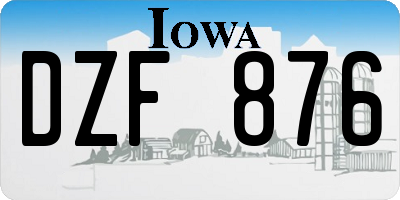 IA license plate DZF876