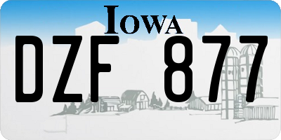 IA license plate DZF877