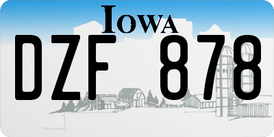 IA license plate DZF878
