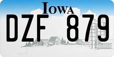 IA license plate DZF879
