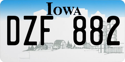 IA license plate DZF882