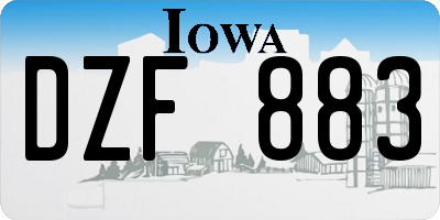 IA license plate DZF883