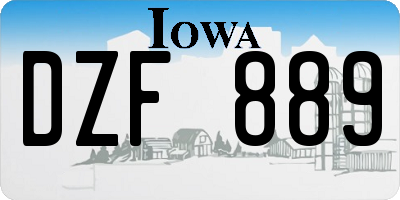 IA license plate DZF889