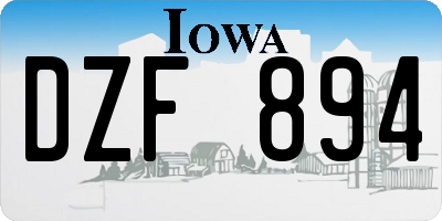 IA license plate DZF894