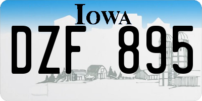 IA license plate DZF895