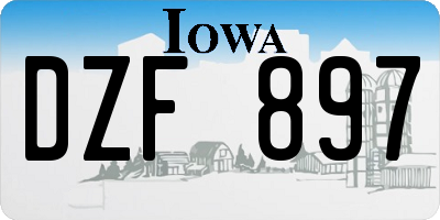 IA license plate DZF897