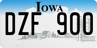 IA license plate DZF900