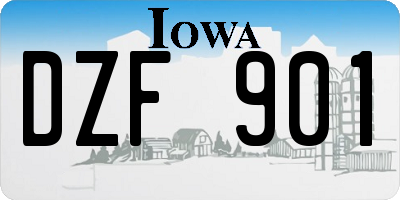 IA license plate DZF901